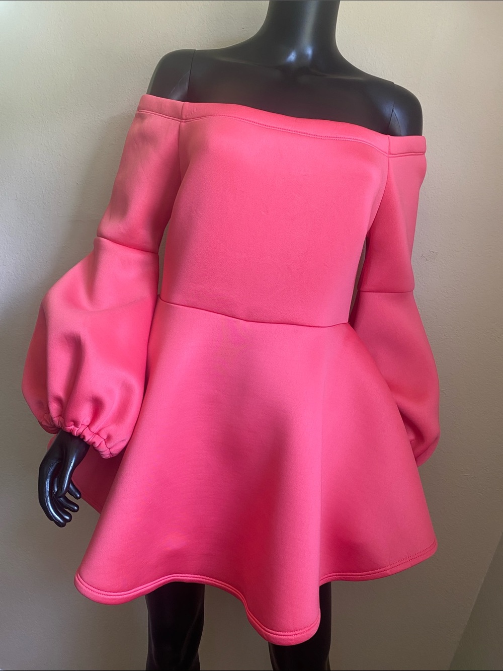 Fashion Nova Princess Barbiecore Pink Peplum Balloon-Sleeve Romper Dress ✨ NWTs - Picture 3 of 15